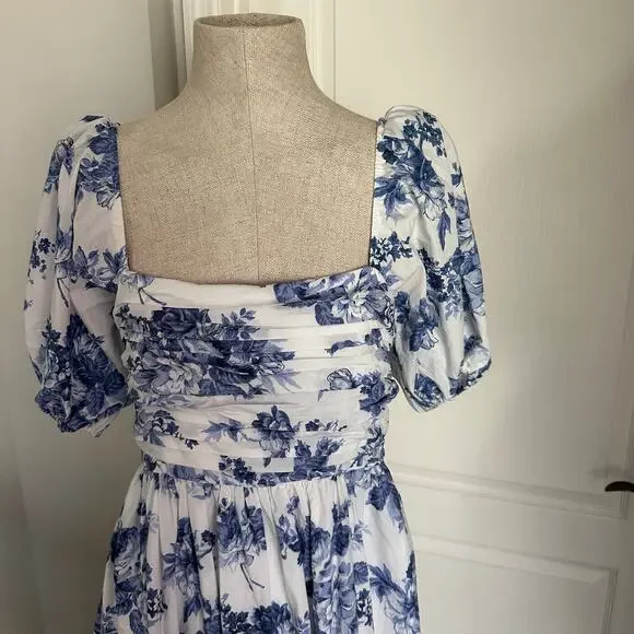 Abercrombie & Fitch Emerson Poplin Puff Sleeve Midi Dress - Picture 3 of 7